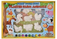 15 PCs Farm Animal Plaster Painting Set In Window Box