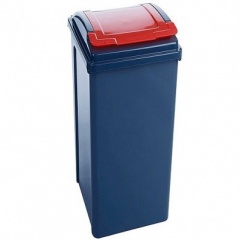 WHAM Recycling 50L Bin & Lid Graphite/Gen. Red