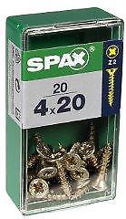 SPAX 4.0MM FLAT COUNTERSUNK POZI YELLOW IN RETAIL PACK 4.0 X 20MM 20PCS