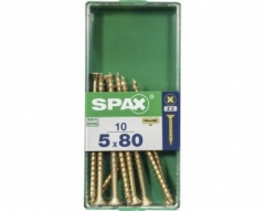 SPAX 5.0MM FLAT COUNTERSUNK POZI YELLOW IN RETAIL PACK 5.0 X 80MM 10PCS