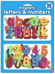 52pc Magnetic Plastic Letters & Numbers On Blistercard