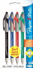 Paper Mate Flexgrip Elite RT Retractable Ball Pen Large Tip 1.4mm - Assorted Standard Colours - Pack of 3 + 1