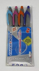 Paper Mate Flexgrip Elite RT Retractable Ball Pen Large Tip 1.4mm - Assorted Fun Colours - Wallet of 4