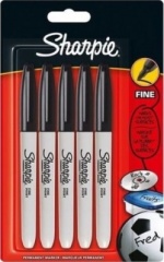 Sharpie Fine Point Permanent Marker - Black - Pack of 5