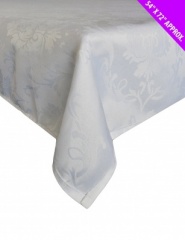 Damask Tablecloth White 54'' x 72''