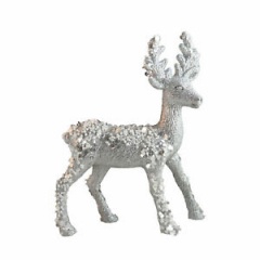 21cm Bead Frost Reindeer Silver