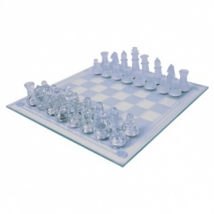 Global Gizmos 2-in-1 Benross Glass Chess and Draughts Set