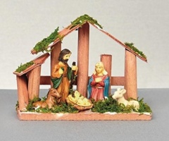 15cm Wooden Nativity with 6pc