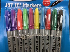 Fine Tip Coloured Marker Pen 10pk