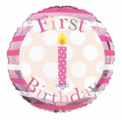 Simon Elvin 1st Birthday Girl Foil Balloons