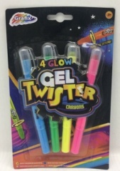 4 Glow Gel Twister Crayons
