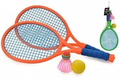 2 Player Junior Neon Colour Tennis Set