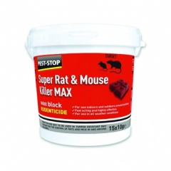 Pest Stop Super Rat & Mouse Killer MAX Wax Blocks - brodifacoum (15 x 10g)