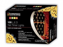 Benross 100 LED Battery Operated Timer Net Light- White (76070)