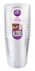 All Seasons 12pc 227ml 8oz Clear Plastic Tumblers