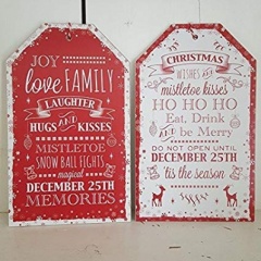 20x35 Red Christmas Tag Plaque