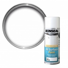 Ronseal Quick Drying  all surfaces spray paint , white gloss 400ml