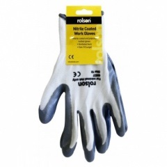 Rolson Tools Grey Nitrile Coated Work Gloves Large 60637