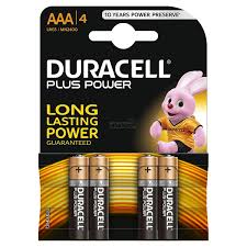 Duracell Plus Power AAA PK4 Batteries (MN2400 PLUS)