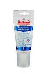 UniBond Anti-Mould Sealant  White Silicone Sealant for Kitchen and Bathroom 150ml Tube