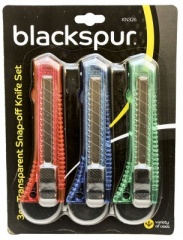 Blackspur 4pc Lge Snap-Off Knife Set
