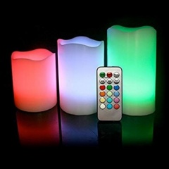 NT  3pc Colour Changing LED Candles with REMOTE