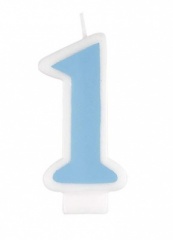 1st  Birthday Candle - Blue