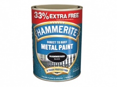 Hammerite Metal Paint Hammered - Black - 750ml + 33% = 1L Tin (5158237)