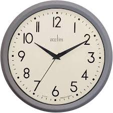 'Elodie' 26cm Retro wall clock in Grey
