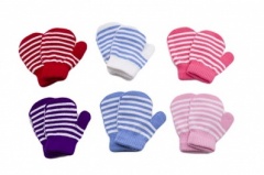 BABIES SOFT TOUCH STRIPED MAGIC MITTENS PACK OF 12