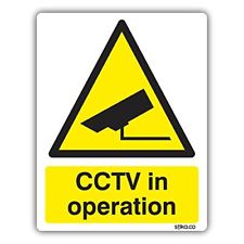 Stick On 50mm x 200mm 'Warning CCTV Cameras Operate on this Site'