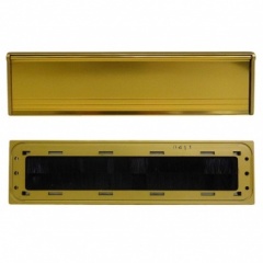 Internal Letterbox Draught Seal + Flap Gold