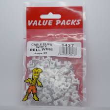 Fastpak Cable Clips Bell Wire White (1437)