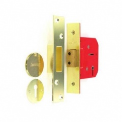 63mm 5 Lever Dead Lock Brass Plated (S1804)