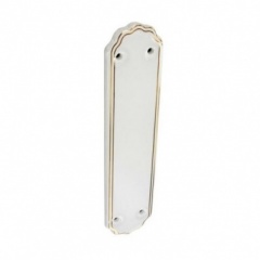 255mm Ceramic Finger Plate White With Gold Lines (S3287)