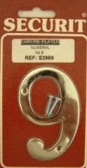 75mm Chrome Numeral No:9 (S2969)