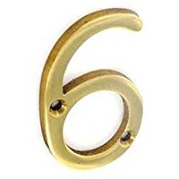 50mm Brass Numeral '6' (S2486)