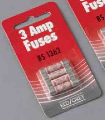 Red/Grey 3 Amp Fuse Pk4 F03
