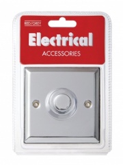 Red/Grey Polished Chrome 1G 2W Dimmer Switch 60-400 CR55P
