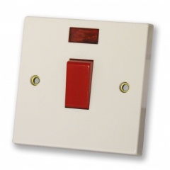 Red/Grey 45amp D/P Switch With Neon - Blister Pack B06P