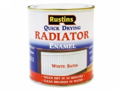 Rustins Radiator Enamel Q/D White Satin 250ml