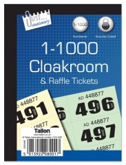 Cloakroom Tickets 1-1000