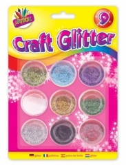 9 Metallic Colour Glitter Pots