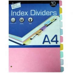 10 A4 Index Dividers Paper