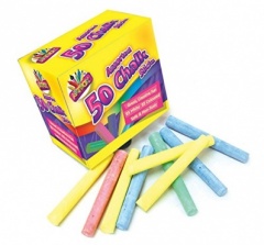 50 Chalks 25 White 25 Assorted Col