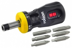 Rolson Tools Ltd 12-in-1 Stubby Ratchet Screwdriver 28402