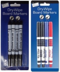 Dry Wipe Board Markers PK4 (Red/Blue/Black)