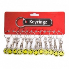Trolley Coin Key Ring Smiling Face - Pack of 12