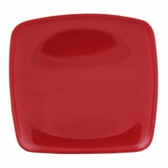 13cm Square Plate  Red/SL/Gold