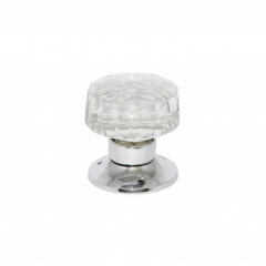 65mm Glass Mortice Knobs CP (S3290)